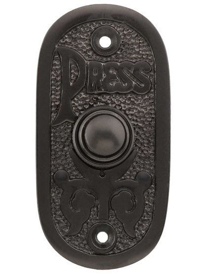 Eastlake Press Solid-Brass Doorbell Button in Antique Pewter.